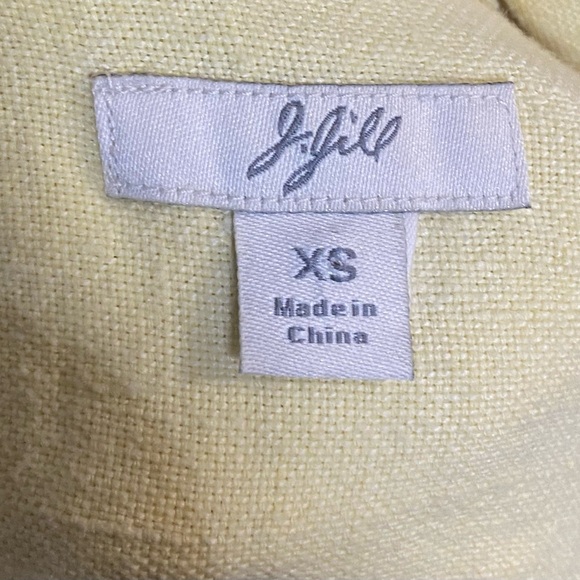 J Jill Womens COTTON Jacket Yellow Trucker Linen Blend SZ XS - Picture 2 of 3